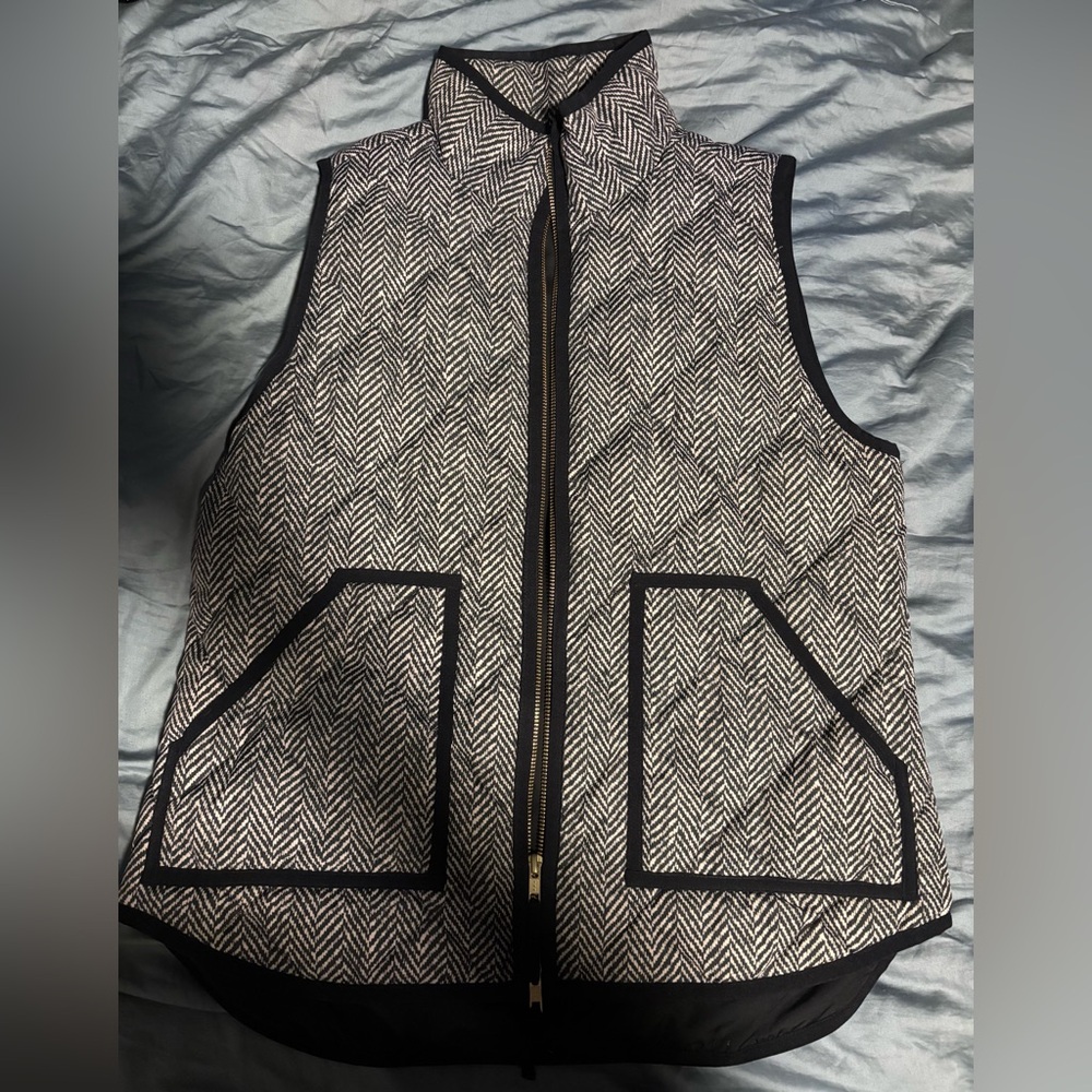 J. Crew Monochrome Herringbone Vest